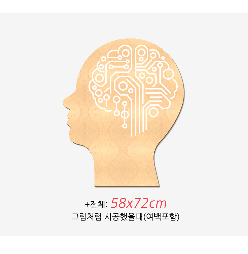 우드스티커 인공지능 뇌와회로 반제품 초등학교장식 과학실장식 상세 이미지 4